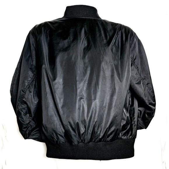 Pacsun Bomber Jacket Satin Mens Size M Full Zip Elastic Waist Lined Black VGC! - Picture 10 of 11